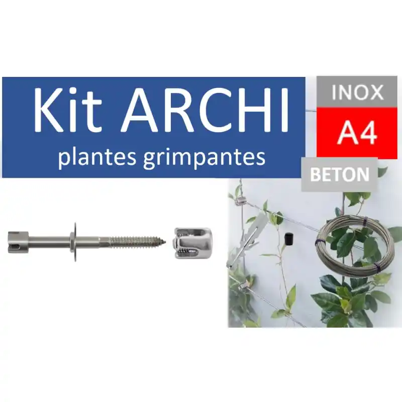 Meilleure Vente Kit ARCHI béton câble inox pour plantes grimpantes