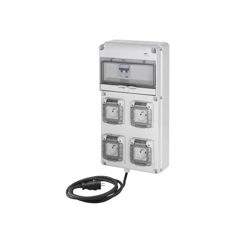 Coffret d&rsquo;alimentation provisoire Mono Q-DIN 10 16A – 4 prises Jusqu’à Épuisement Des Stocks