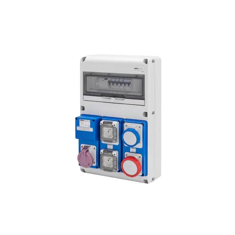 Coffret de chantier Tri+Neutre 16A - 5 prises Livraison Mondiale