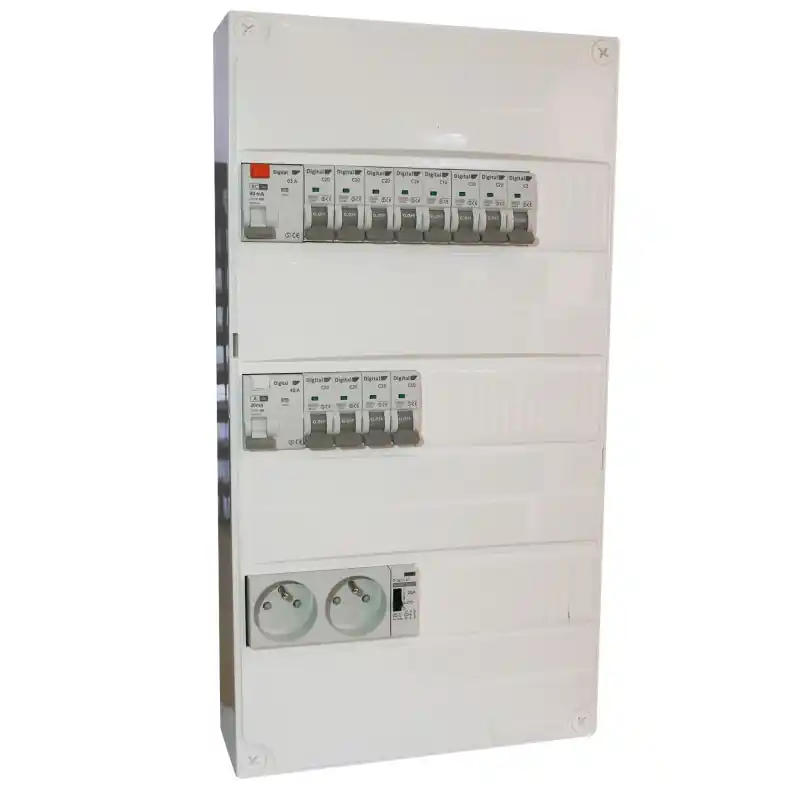 Haute Qualité Coffret logement monté et câblé TAMC Digital Electric - 13 modules - 3 rangées - avec chauffage - pour T1/T2