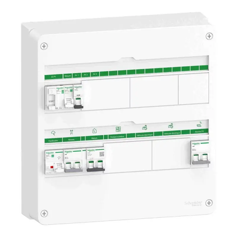 Solde Coffret électrique pré-câblé Rési9 Energy Center Schneider – 2 rangées – 2×18 modules – Mono 7-9 kWc