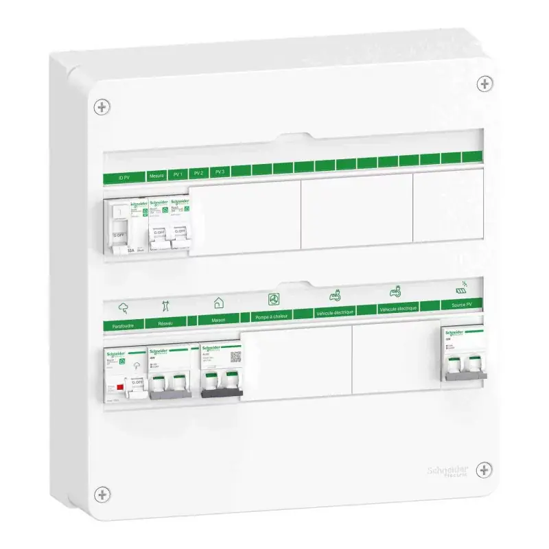 Coffret électrique pré-câblé Rési9 Energy Center Schneider – 2 rangées – 2×18 modules – Mono 4-6 kWc Retour Gratuit