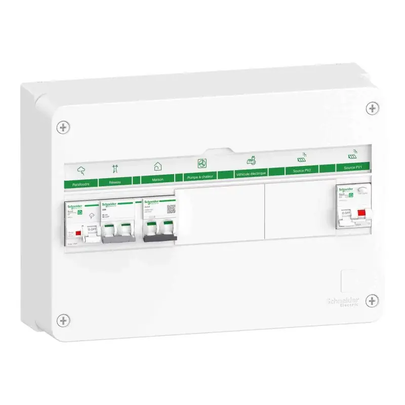 Coffret électrique pré-câblé Rési9 Energy Center Schneider – 1 rangée – 18 modules – Mono 3 kWc Meilleur Prix