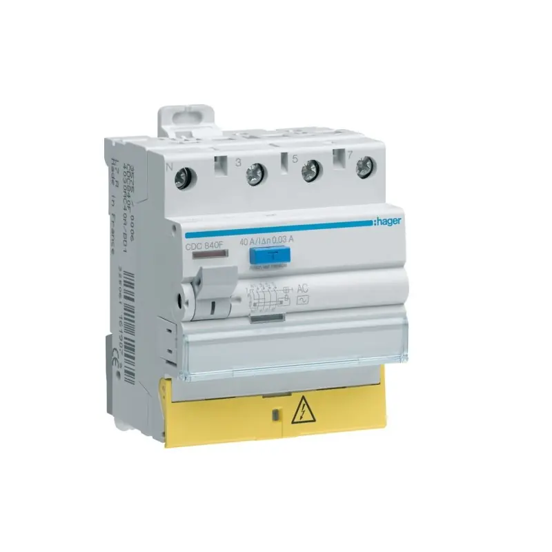 Meilleure Vente Interrupteur différentiel CDC825F - 4P - 25A - 500V - 50/60 Hz