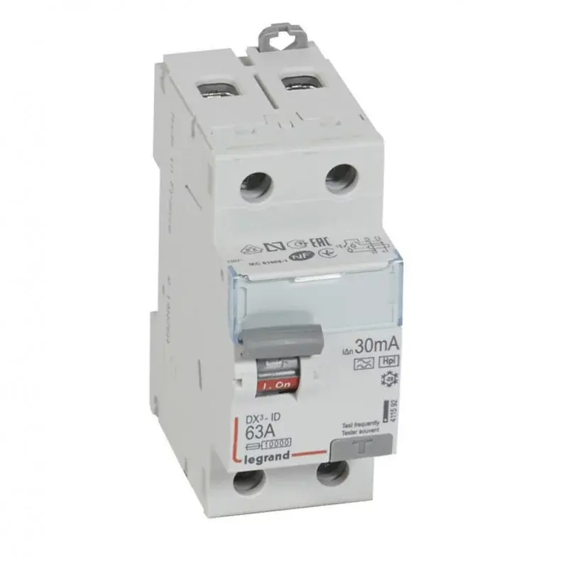 Populaire Interrupteur différentiel - 63A - 30mA - Type F - 230V - Vis/vis - Haut/bas