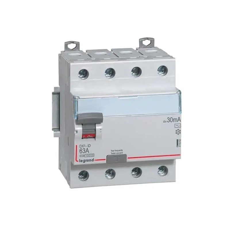Paiement Sécurisé Interrupteur différentiel - 63A - 30mA - Type AC - 400V - Vis/vis - Haut/bas