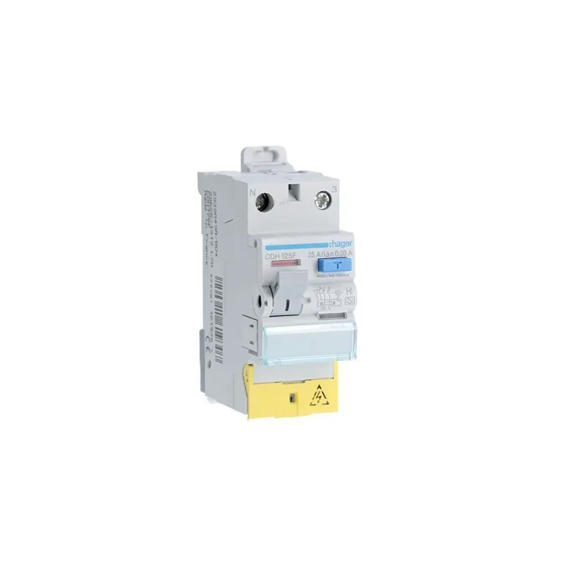 Meilleure Qualité Interrupteur différentiel type HI 1P+1N 25A 30mA à bornes décalées