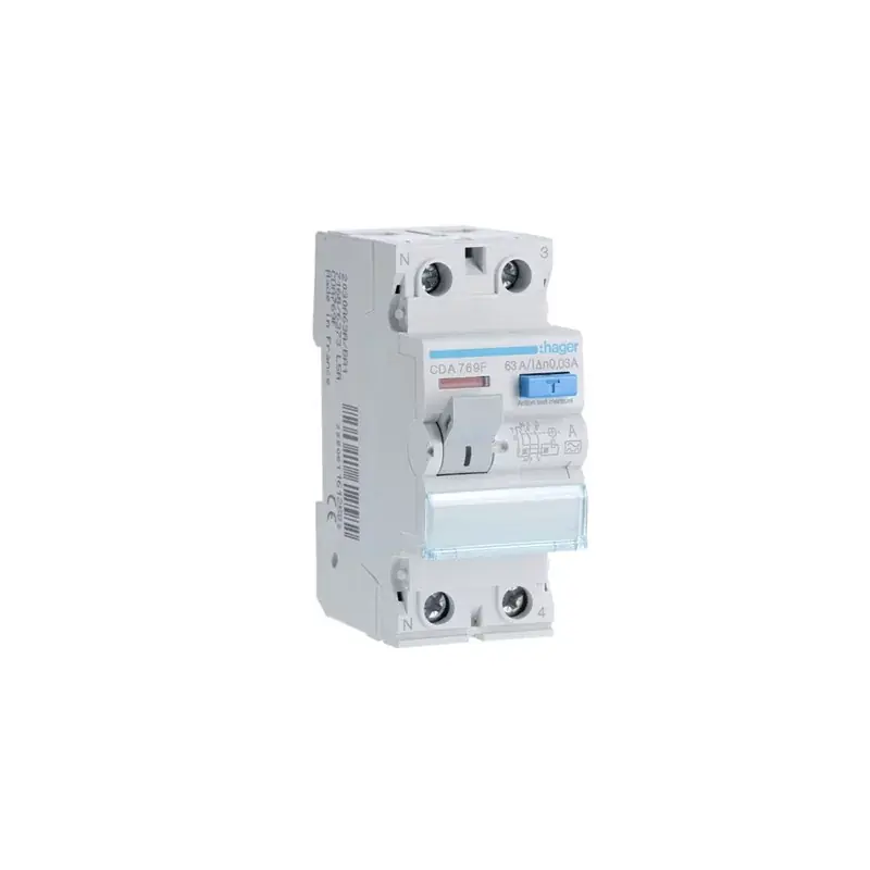 Interrupteur différentiel - 2P - 63A - 30mA - Type A Prix Promo