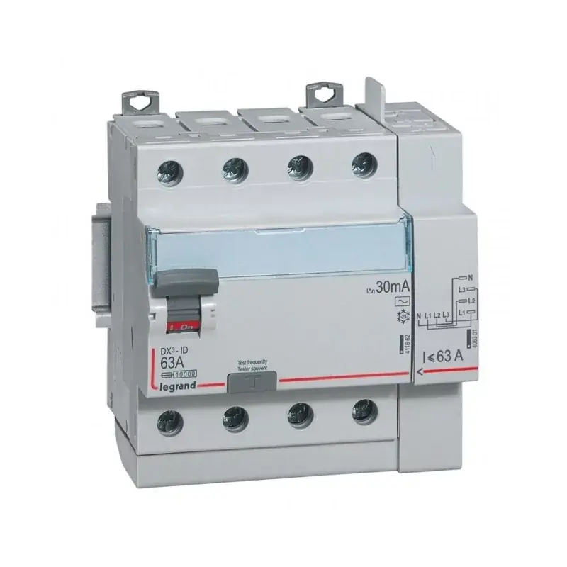 Édition Limitée Interrupteur différentiel - 63A - 30mA - Type AC - 400V - Vis/auto