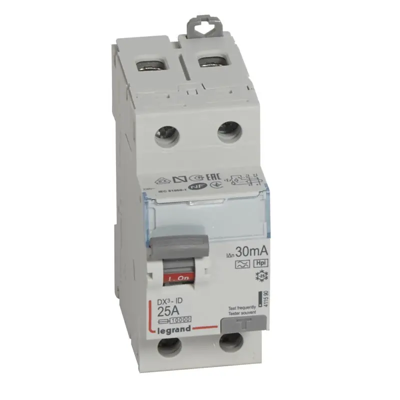 Promotion Interrupteur différentiel - 25A - 30mA - Type F - 230V - Vis/vis - Haut/bas