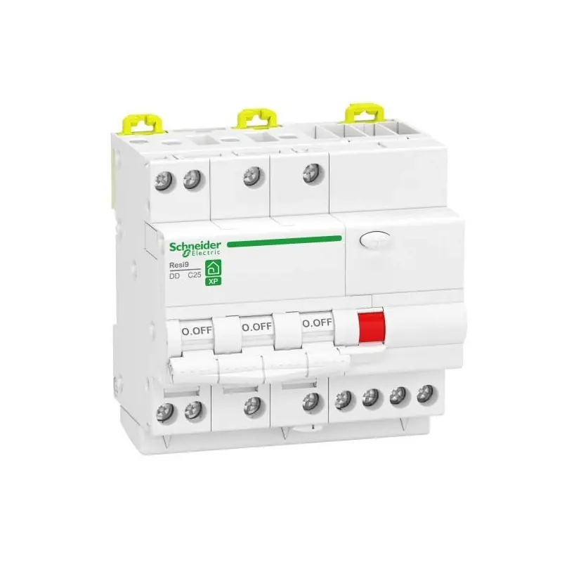 Prix Choc Disjoncteur différentiel 10A XP Resi9 – 3P + N – Type Asi – Courbe C – 30mA – 230V CA – 10 pas de 9 mm