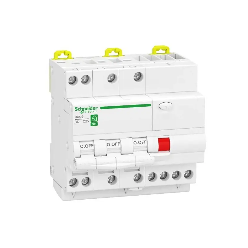 Premium Disjoncteur différentiel 16A XP Resi9 – 3P + N – Type Asi – Courbe C – 30mA – 230V CA – 10 pas de 9 mm