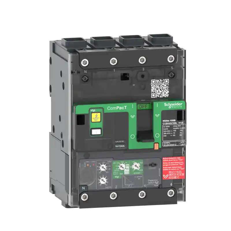 Artisanat Disjoncteur différentiel Vigi ComPacT NSXmH - MicroLogic 4.1 - Type A/AC - 160A - 4P4D - 70kA - Borne Everlink