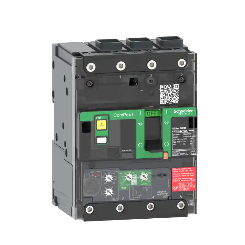 Disjoncteur différentiel Vigi ComPacT NSXmH - MicroLogic 4.1 - Type A/AC - 100A - 3P3D - 70kA - Borne Everlink Commande En Gros