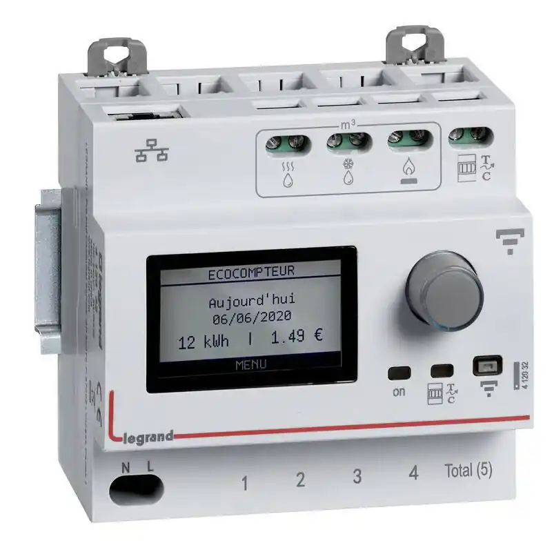 Achat Immédiat Ecocompteur modulaire connecté Legrand – 230V – 50/60Hz – 5 modules