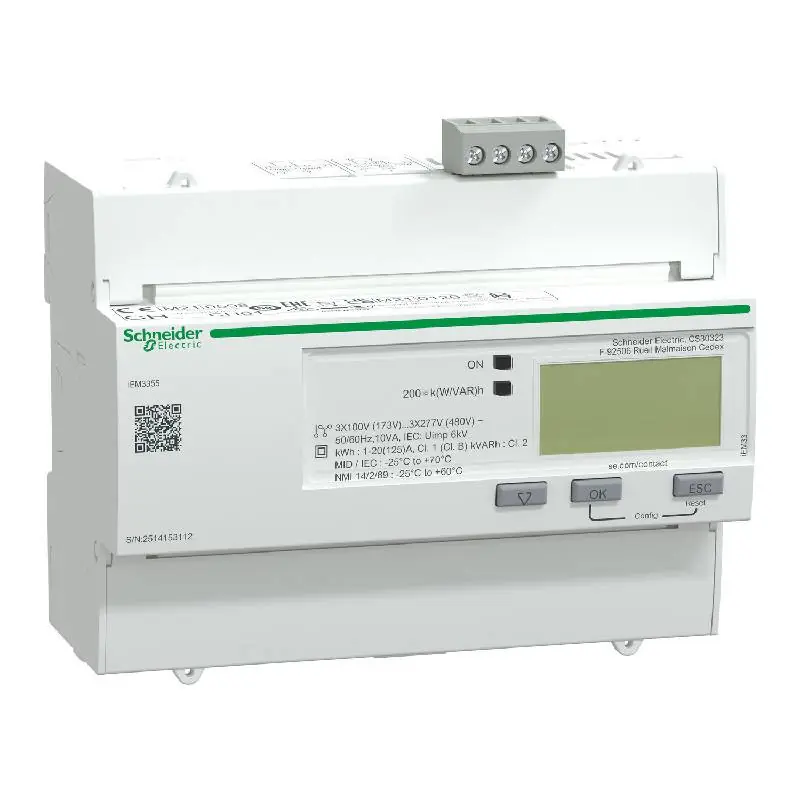 Vente Flash Compteur d'énergie triphasé Acti9 iEM-3355 Schneider Electric - 125A - Multi-tarif - Alarme kW - Modbus -MID