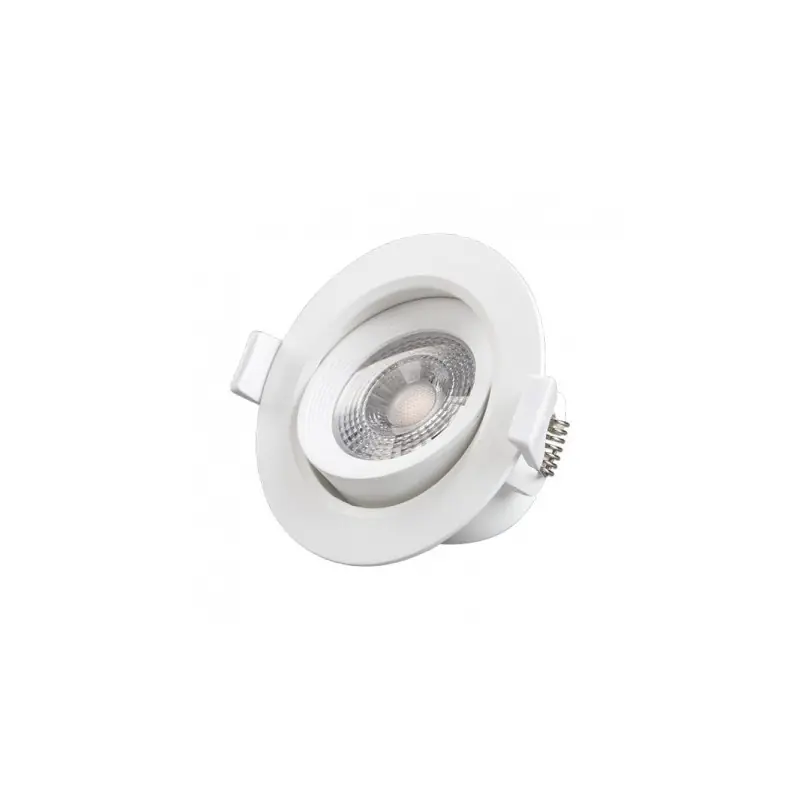 Top Qualité Spot LED SMD orientable - 5W - 3000K - Rond - Blanc - Avec alimentation électronique - Non variable