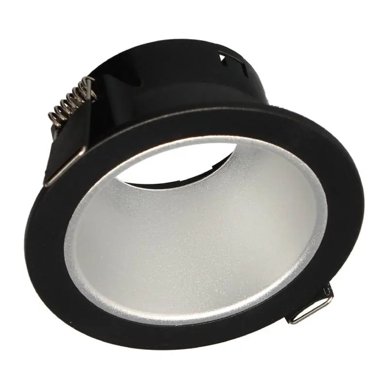 Petit Prix Collerette pour spot Naxos Arlux - Fixe - Ø88mm - GU10 - Sans ampoule - Noir & Argent
