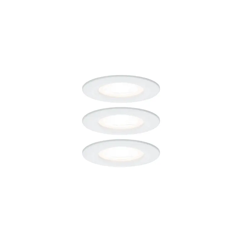 Édition Limitée Lot de 3 spots encastrés LED Nova - GU10 - Blanc - 6,5W - 2700K - IP44 - Avec ampoule