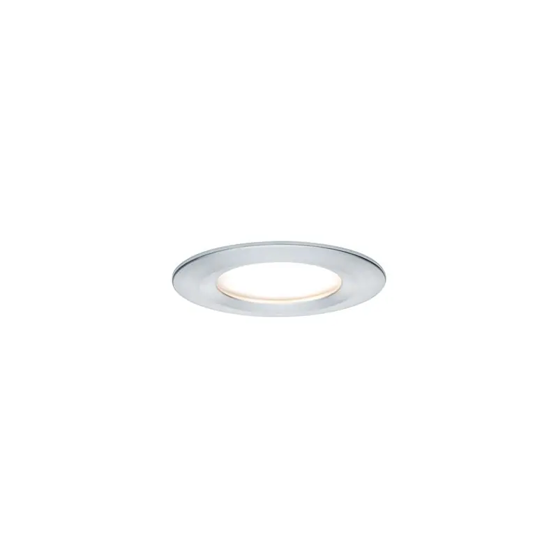 Spot encastré fixe Nova LED Coin Paulmann - Rond - 6W - 2700K - IP44 - Acier brossé Prix Choc