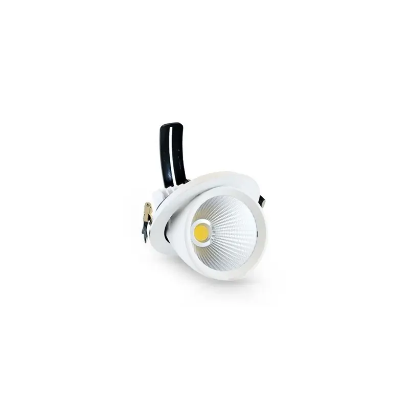 Vente Flash Spot encastré LED Escargot rond - 30W - 4000K - Orientable - Blanc