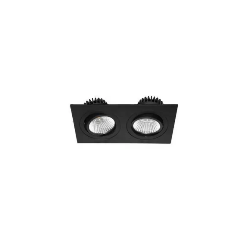 Nouvel Arrivage Spot encastré AL2014 SDXIndigo - 2x9W - 3000K - Orientable - Dimmable - Noir mat