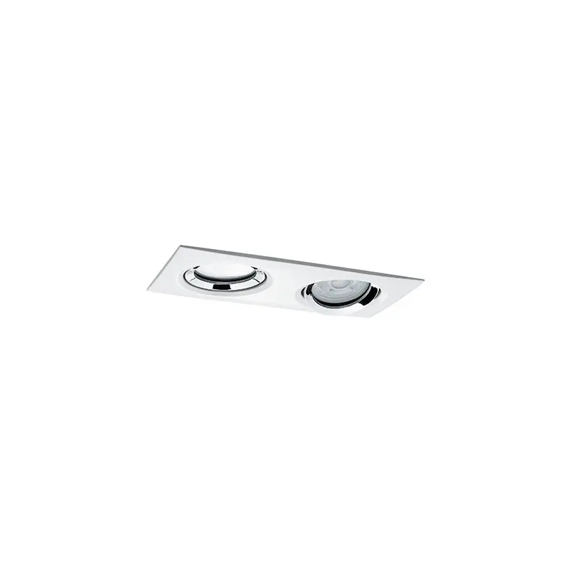 Spot encastré LED Nova orientable - Blanc/chromé - 2x7W - 2700K - IP65 - Dimmable - Avec ampoule Livraison Gratuite