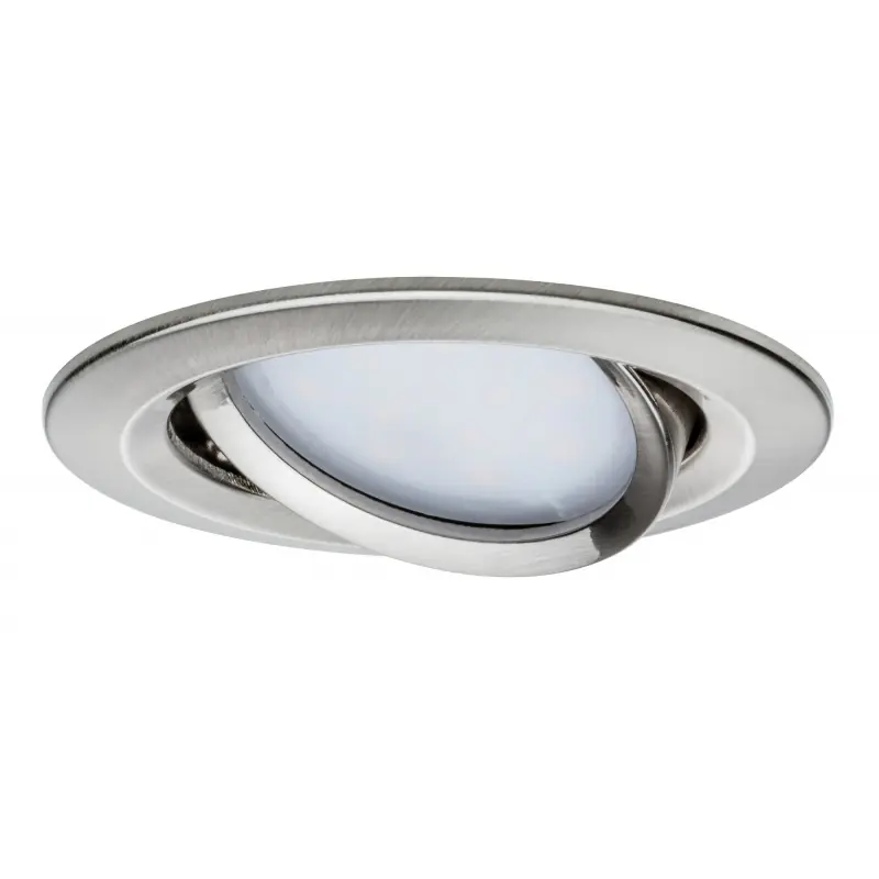 Édition Limitée Lot de 3 spots encastrés Nova Plus LED Coin Slim orientable - Rond - 6.8W - 2700K - IP23 - Dimmable - Acier brossé