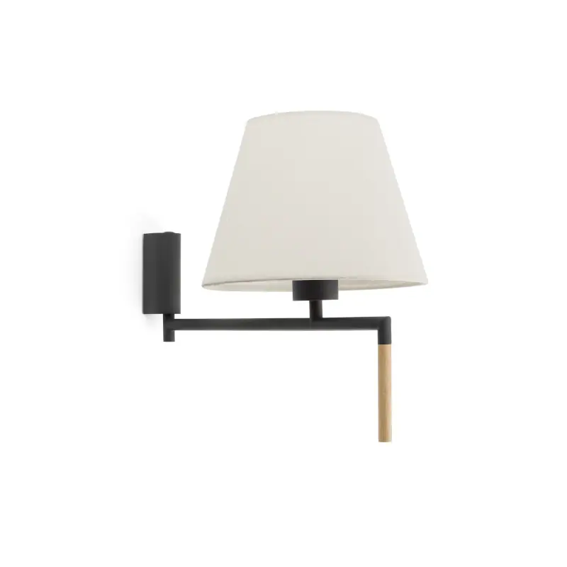 Remise Lampe applique Ron par Faro - Gris foncé/beige - Sans ampoule - E27