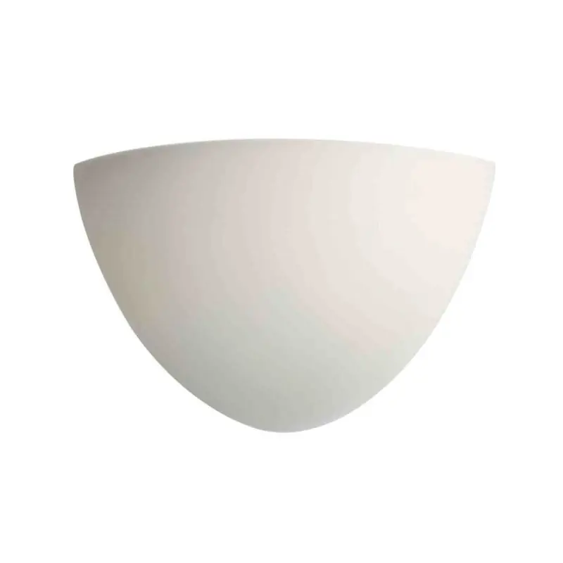 Authentique Applique murale en plâtre Domino Angle 3 Aric - 77W max - E27 - Blanc - Sans ampoule
