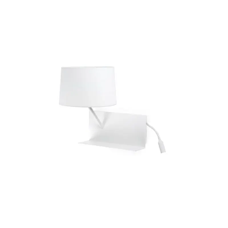 Applique intérieure USB liseuse Handy gauche - Avec ampoule - E27 - Blanc Premium