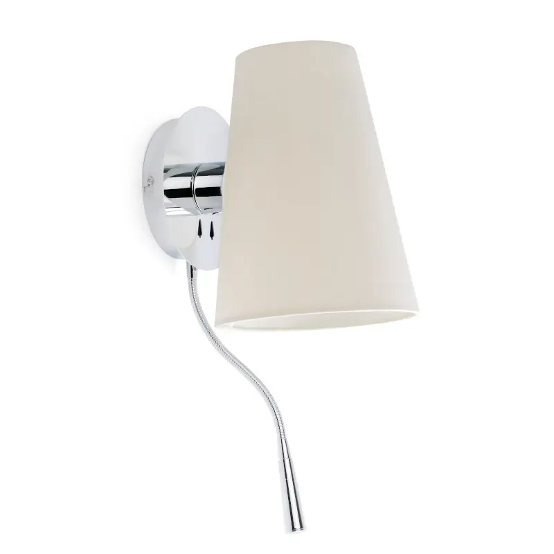 Lampe applique avec liseuse LED Lupe par Faro - Chrome - Sans ampoule - E27 Offre Limitée