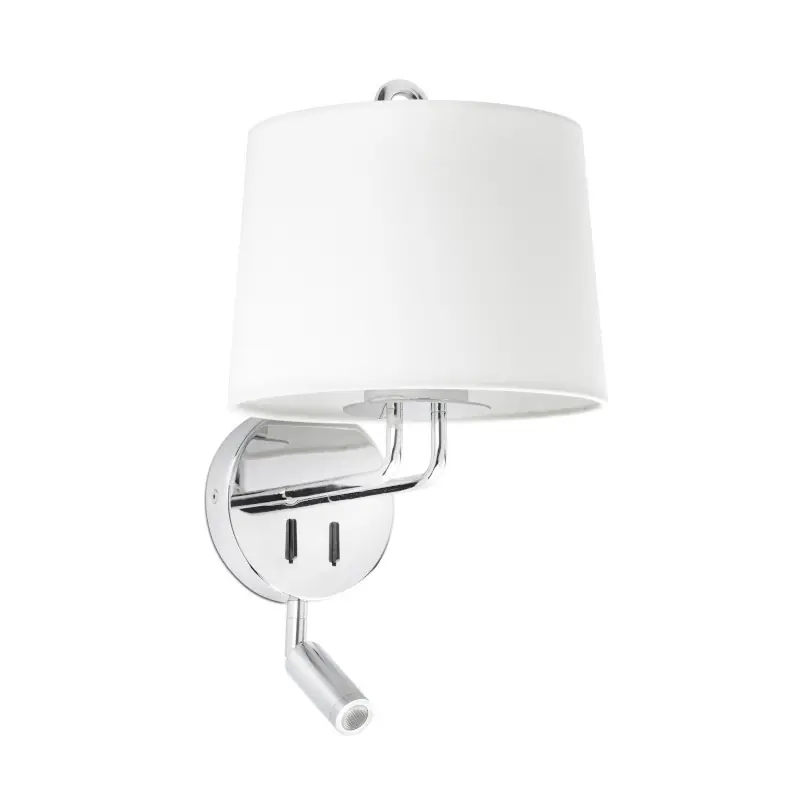 Meilleure Qualité Lampe applique avec liseuse Montreal par Faro - Chrome/blanc - Sans ampoule - E27