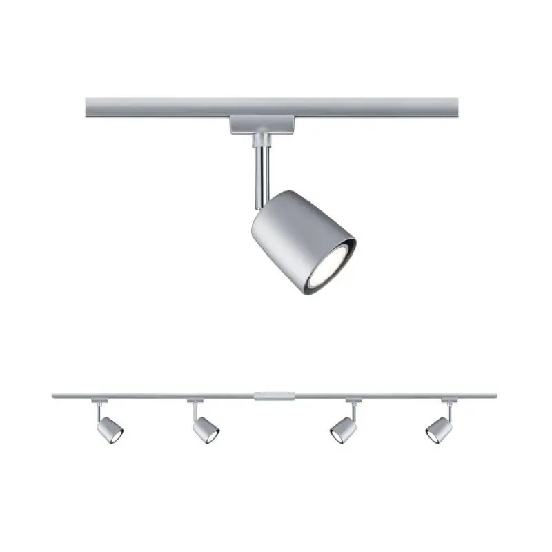 Top Vente Kit URail Cover Paulmann - GU10 - 4x10W - Dimmable - Chrome mat / chrome