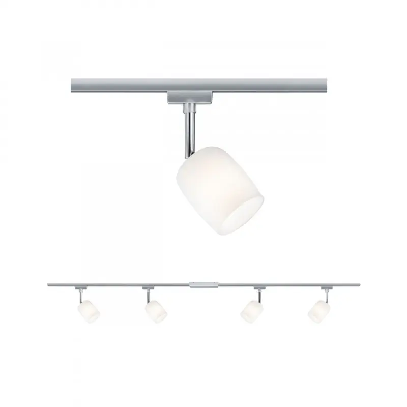 Kit URail Blossom Paulmann - G9 - 4x10W - Dimmable - Chrome mat / Chrome/ Verre satiné Bon Marché