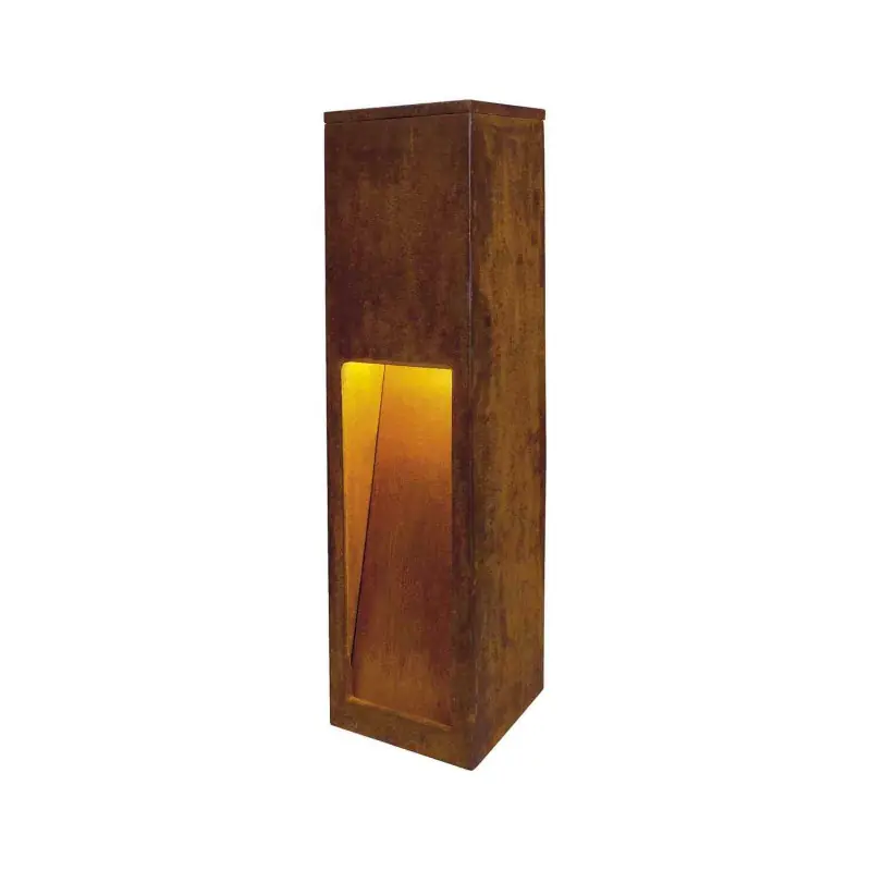 Top Qualité Borne extérieure Rusty Slot 50 SLV – Carré – 3000K – 9W – IP55 – Rouille