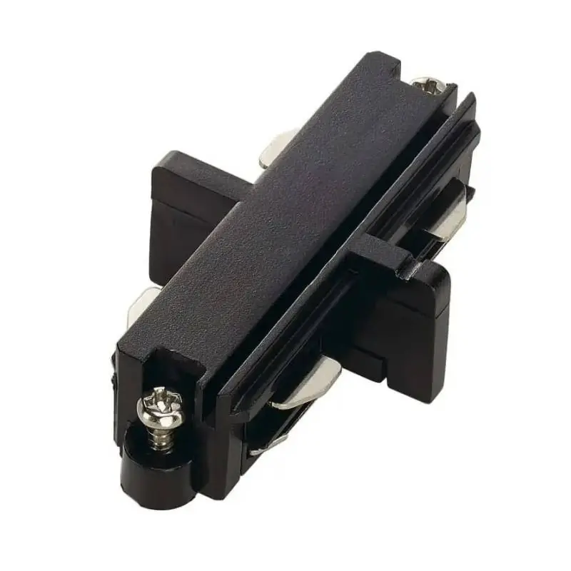 Connecteur droit longitudinal SLV - Pour rail 1 allumage - Noir Prix Choc