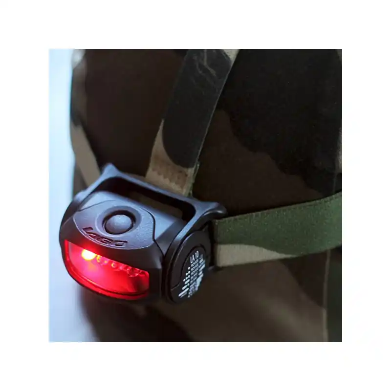 Fait Main Lampe frontale militaire 4 LED Lago BOXER 460 - 29Lm - IP54 - Autonomie 160h - Fonction morse