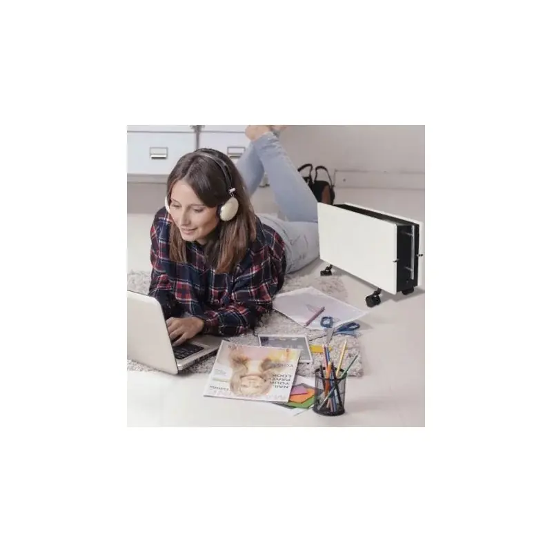 Radiateur d'appoint à inertie Optimus - 1600W - Hauteur 250mm - Blanc Cachemire Mimetic Authentique