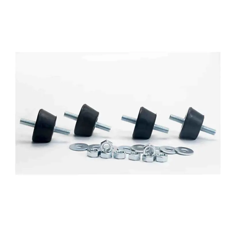 Lot de 4 plots anti vibratiles Thermance – Capacité 140 kg – Pas M8 – Noir Populaire