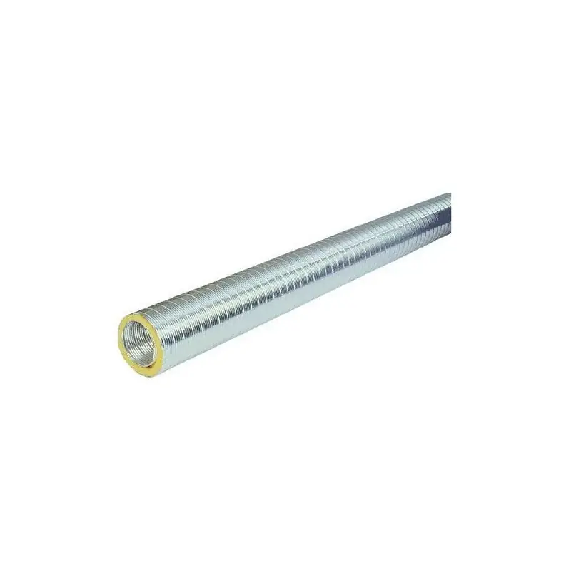 Offre Limitée Gaine aluminium semi-rigide calorifugée et isolée - 2m - Diamètre 125mm - Isolation : 25mm