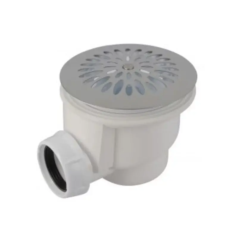 Certifié Bonde plastique pour receveur de douche Nicoll -Sortie horizontale Ø 40mm - Grille inox - ABS - Blanc