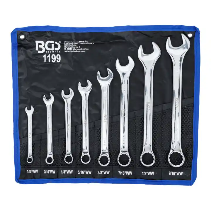 Top Vente Jeu de clés mixtes en pouce 1/8" - 9/16" Withworth 8 pièces BGS