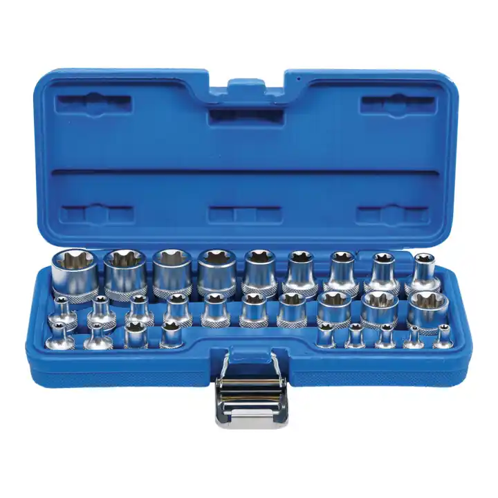 Jeu de Douilles 6,3 mm 1/4" / 12,5 mm (1/2") E4 - E24 28 pièces BGS Dernière Chance