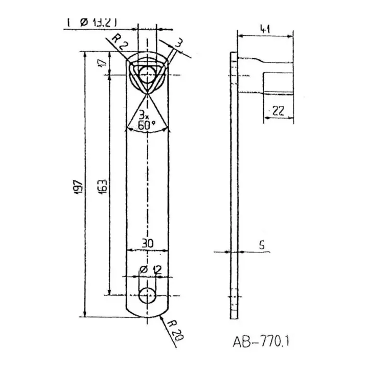 BEVER Clé triangulaire 770.1 pour poteau d&rsquo;arrêt avec serrure triangulaire Prix Promo