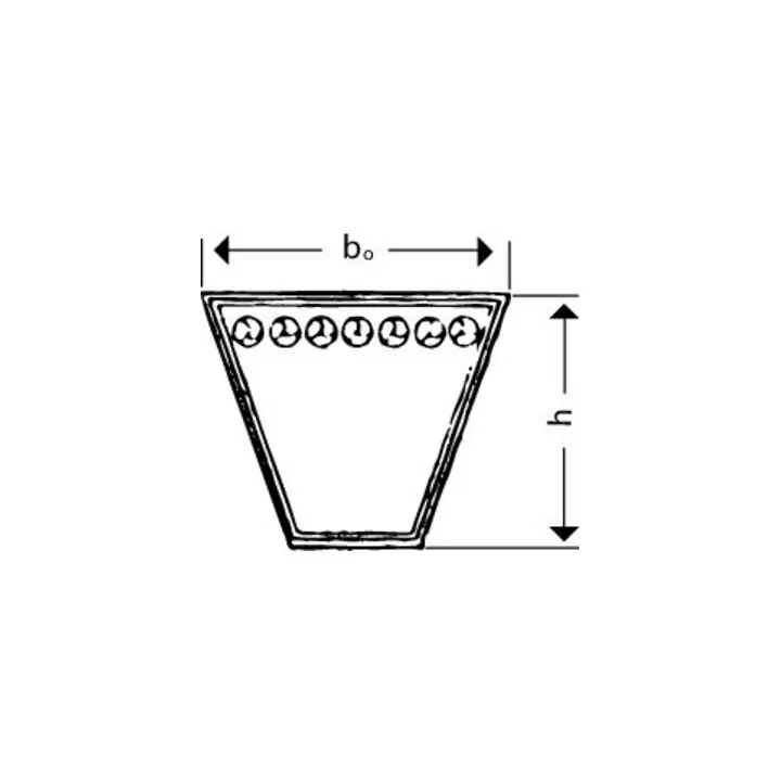 Courroie trapézoïdale Profil 5 Lg. intérieure : 475 mm, extérieure : 485 mm Nouveauté