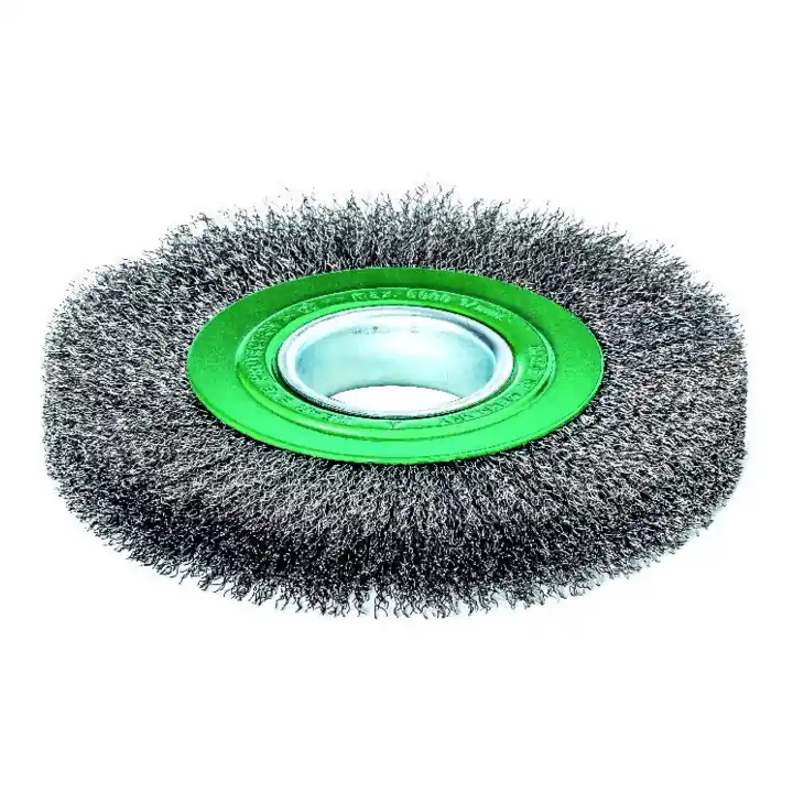 Lessmann Brosse ronde inox 150×23/25mm, ondulée 0,3mm Paiement Sécurisé