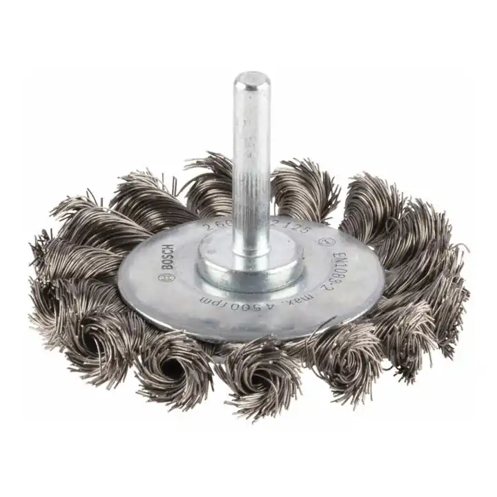 Brosse circulaire 70 mm à fils d&rsquo;inox torsadés 0,35 mm 70 mm, 0,35 mm, 14 mm Nouvelle Collection