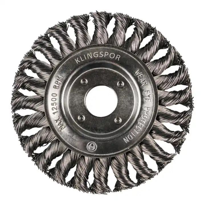 Premium Brosse circulaire torsadée Klingspor simple rangée Nombre de rangées 1 125 x 14 x 22,23 mm 0,5 Acier