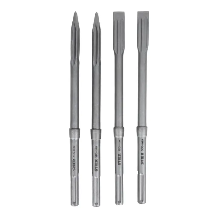 Dernière Chance Set de burins STIER SDS-max 4 pièces, 400 x 25 mm / 400 mm